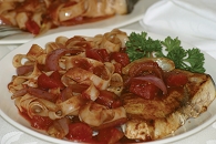 Swordfish with Tomatoes and Onions Recipe